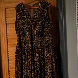 Leopard Prink Surplice Ankle-:length Dress